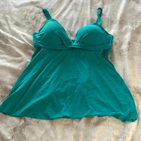 Coco Reef SEA BLUE Contours Diamond Underwire Wrap Tankini Top 12/36C - Picture 4 of 6